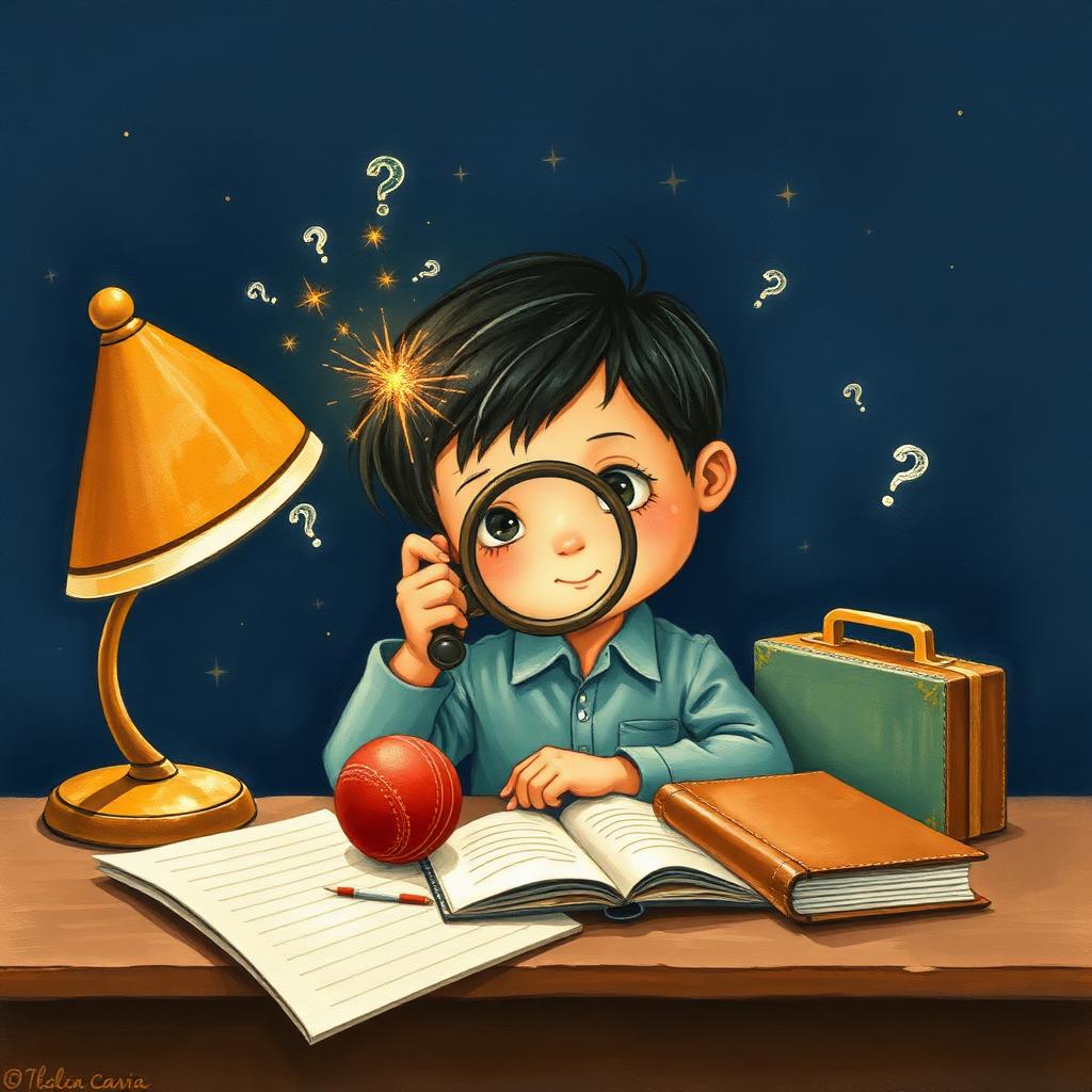 Storybook illustration of a child holding a giant brass compass as a golden path opens through tall grass under a night sky